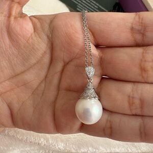 16mm freshwater pearl 925s silver pendant necklace